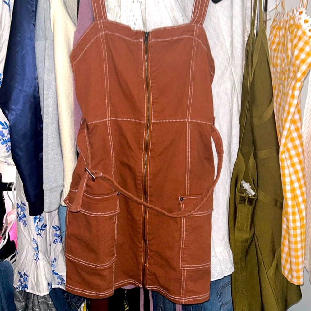Carpenter styled mini dress
